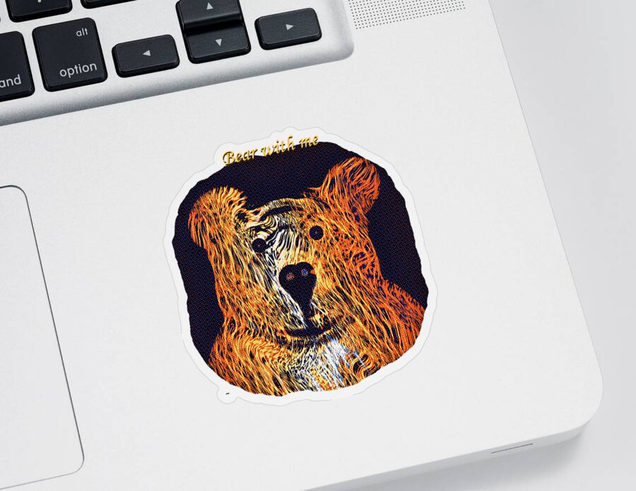 Adorable Sticker featuring the photograph Bear with me by John M Bailey