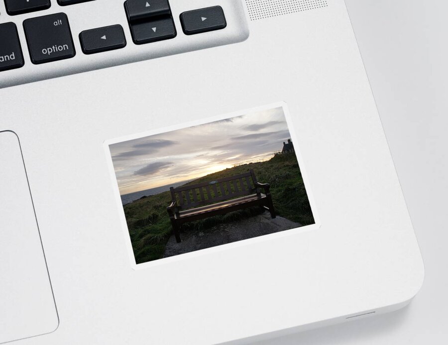 Bench Sticker featuring the photograph Bench for Sunrise by Elena Perelman