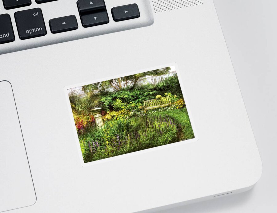 Bench Sticker featuring the photograph Bench - Garden Pleasure by Mike Savad