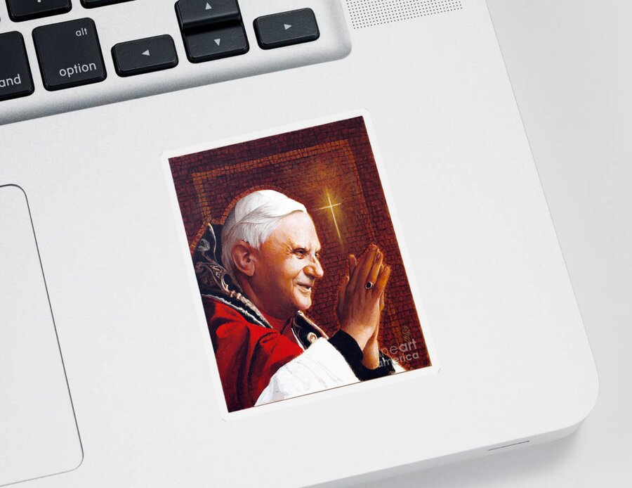 Benedict Xvi Sticker featuring the painting Benedict XVI - LGBEN by Louis Glanzman