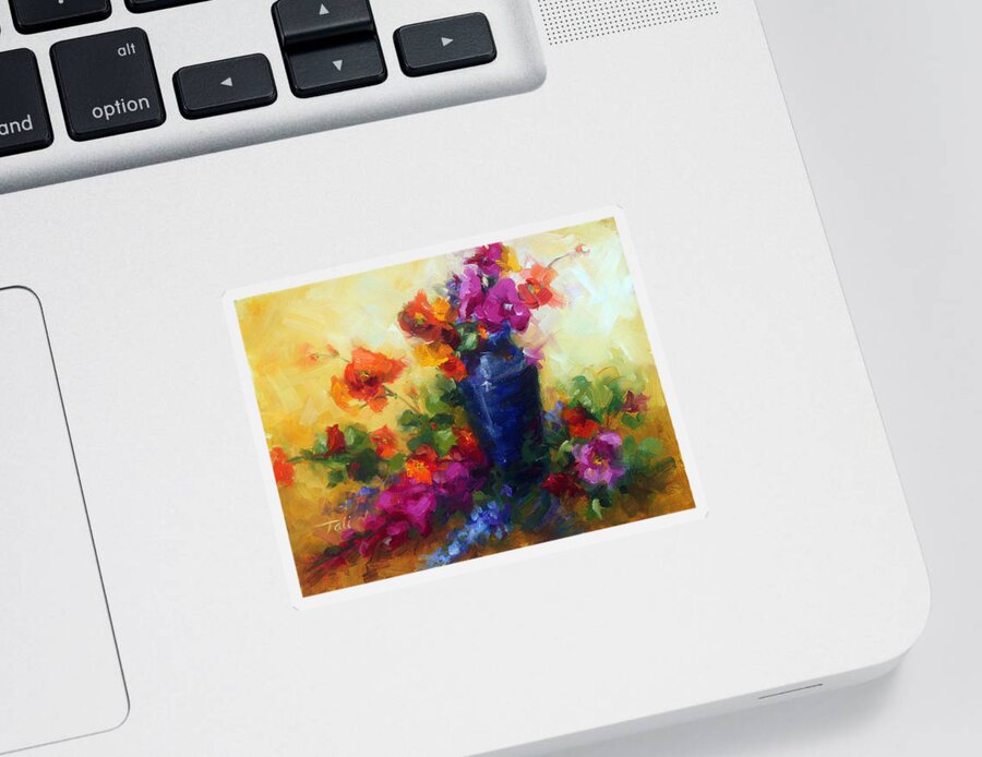 Flower Sticker featuring the painting Best Friends by Talya Johnson