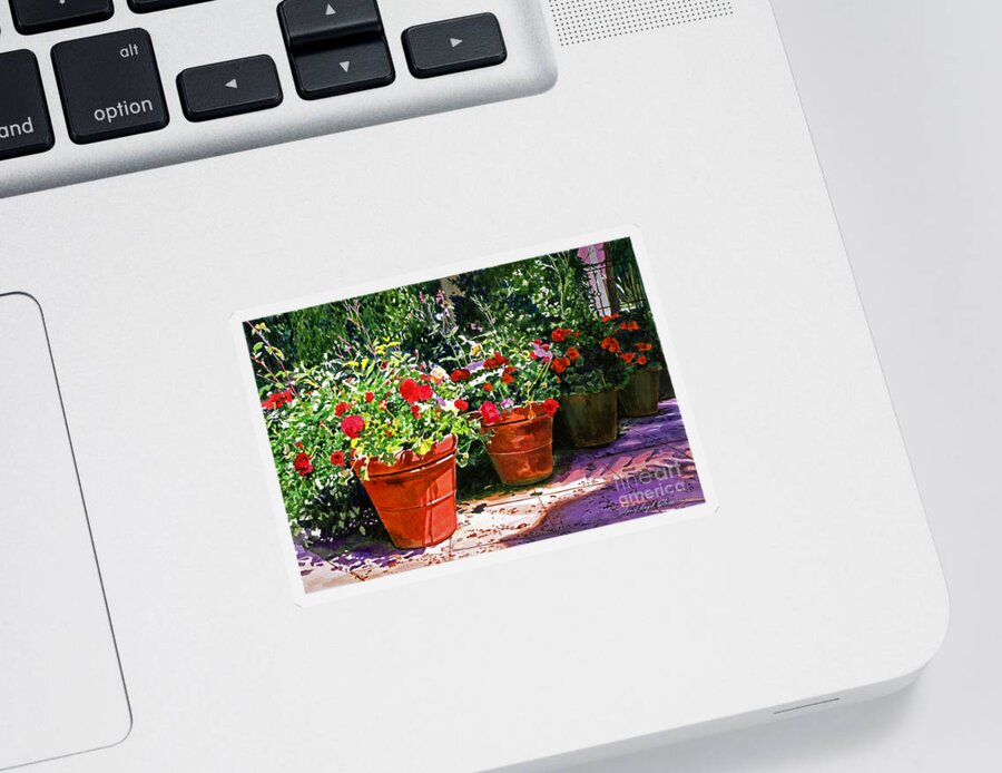 Flower Pots Sticker featuring the painting Beverly Hills Terra Cotta by David Lloyd Glover
