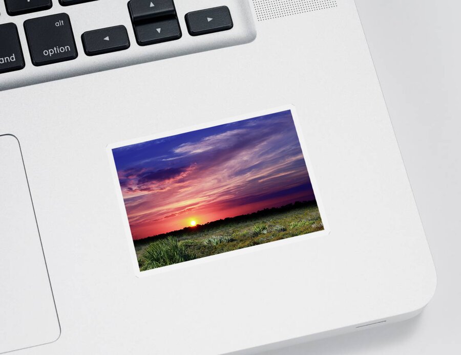 Sunset Sticker featuring the photograph Big Texas Sky by Laura Fasulo