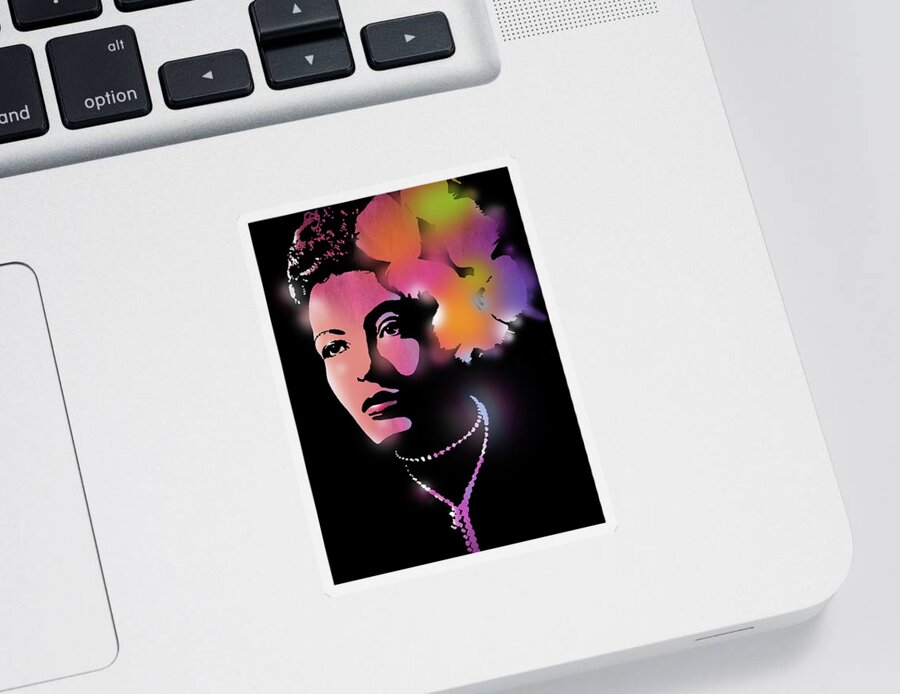 Blues Sticker featuring the painting Billie Holiday by Paul Sachtleben