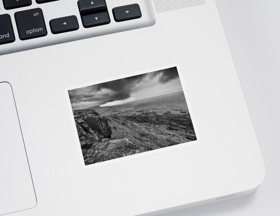 Binevenagh Sticker featuring the photograph Binevenagh Storm Clouds by Nigel R Bell