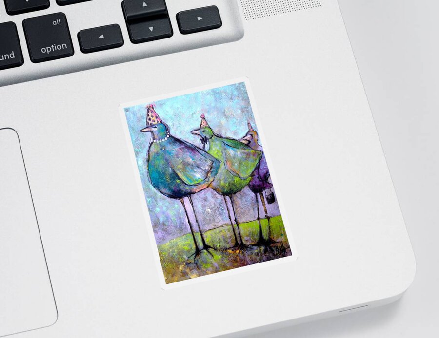 Birds Sticker featuring the painting Birthday Buddies by Eleatta Diver