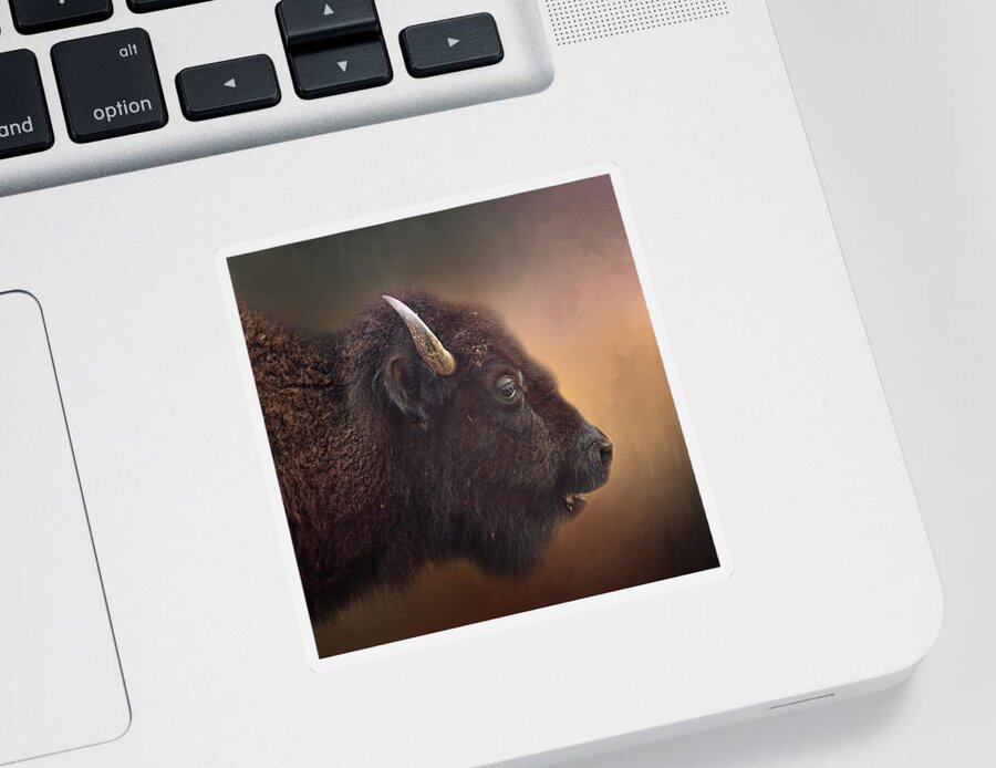 American Buffalo Sticker featuring the photograph Bison by David and Carol Kelly