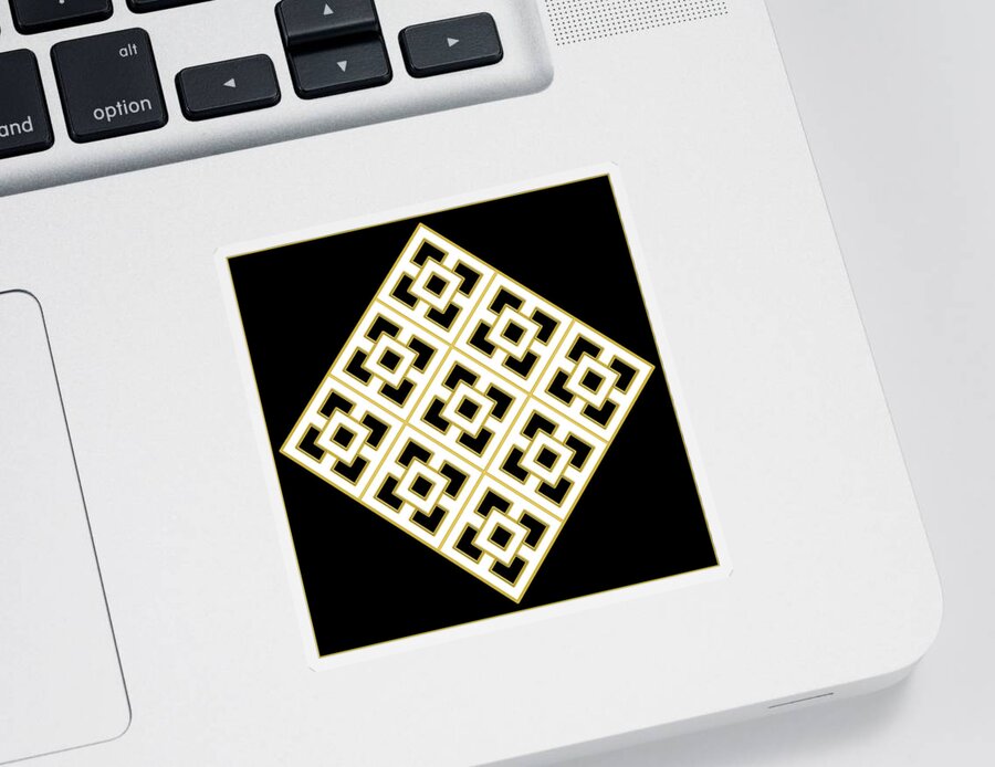 Black And White Diamond Sticker featuring the digital art Black and White Diamond by Chuck Staley