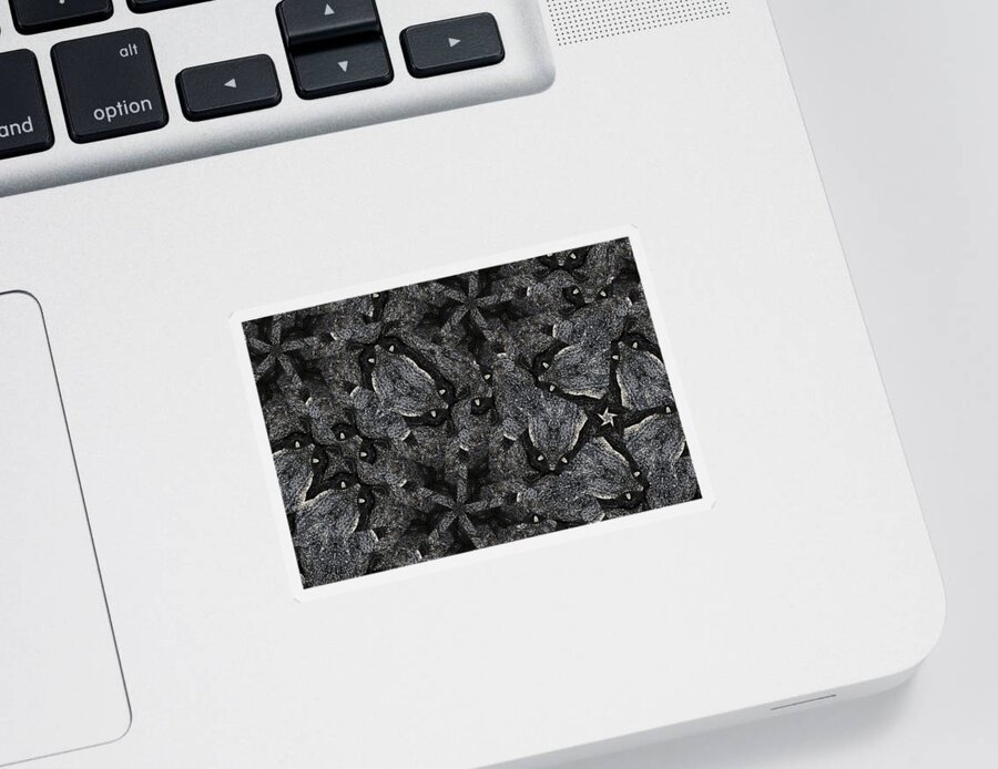 Rock Sticker featuring the photograph Black Granite Kaleido 3 by Peter J Sucy