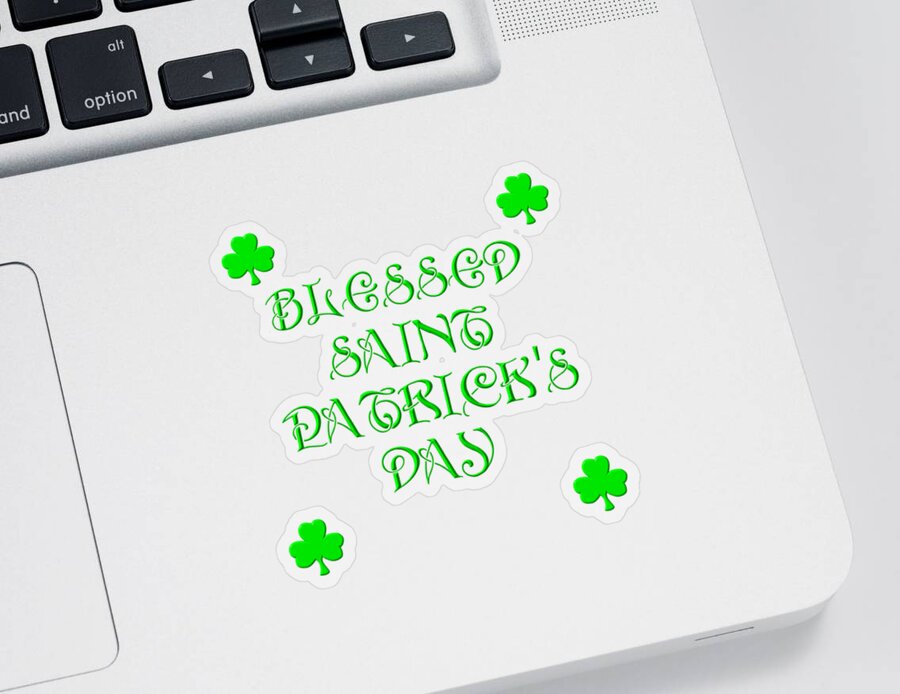 Blessed Saint Patrick's Day Sticker featuring the digital art Blessed Saint Patricks Day by Rose Santuci-Sofranko