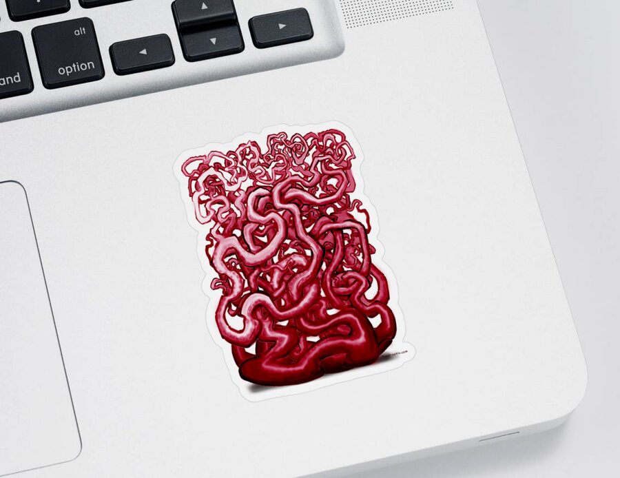 Vein Sticker featuring the digital art Blood and Guts by Kevin Middleton