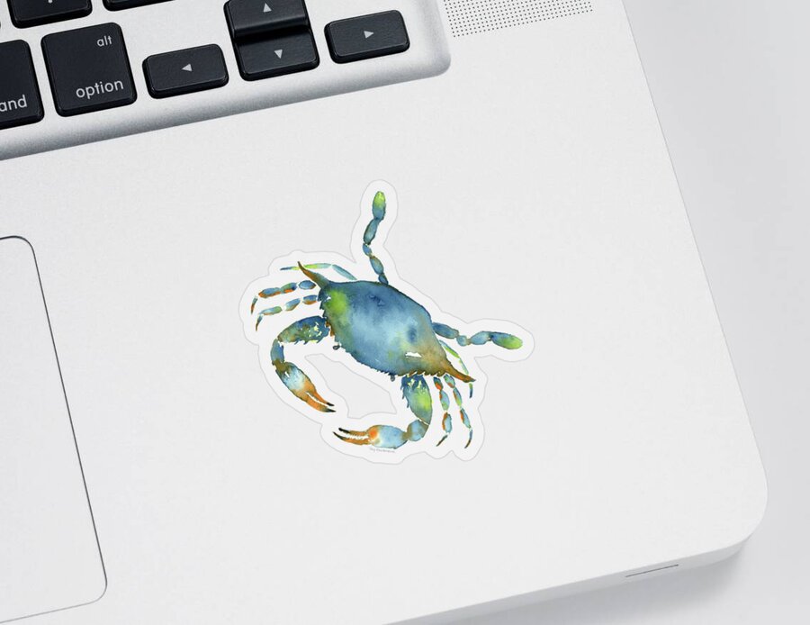 Crab Painting Sticker featuring the painting Blue Crab by Amy Kirkpatrick