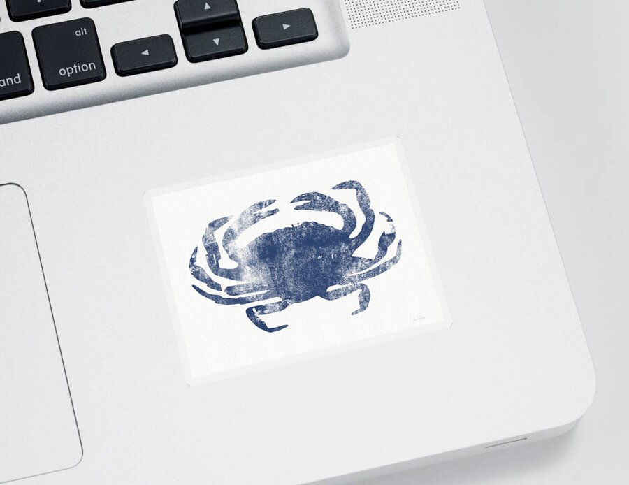 Cape Cod Sticker featuring the painting Blue Crab- Art by Linda Woods by Linda Woods