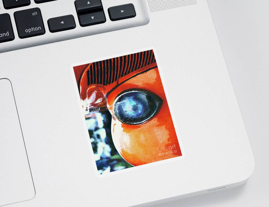 Sci Fi Sticker featuring the photograph Blue Eye of An Orange Alien by Phil Perkins