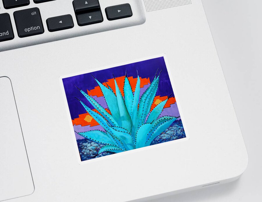 Agave Sticker featuring the painting Blue Flame Companion 2 by M Diane Bonaparte