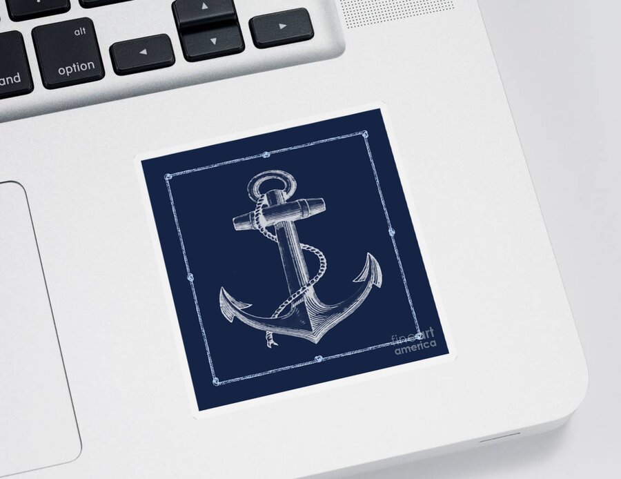 Nautical Sticker featuring the painting Blue Harbor-JP2705 by Jean Plout
