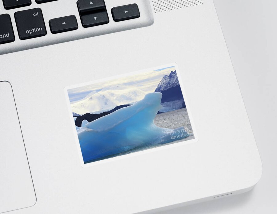 Iceberg Sticker featuring the photograph Blue iceberg in Lago Grey Torres del Paine National Park, Patag by Louise Heusinkveld