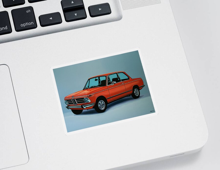 Bmw 2002 Sticker featuring the painting BMW 2002 1968 Painting by Paul Meijering