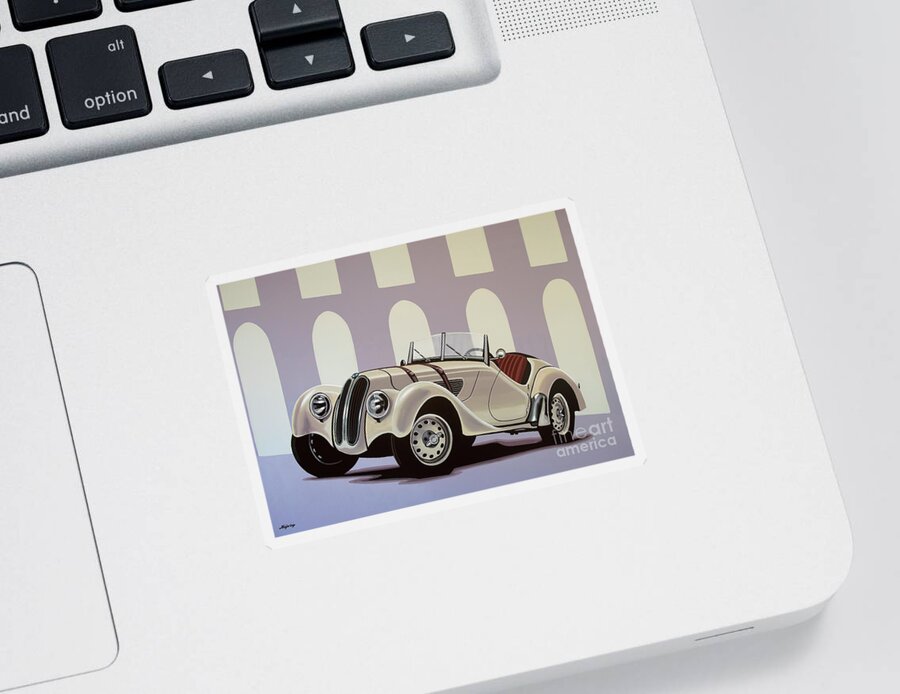 Bmw 328 Roadster Sticker featuring the painting BMW 328 Roadster 1936 Painting by Paul Meijering