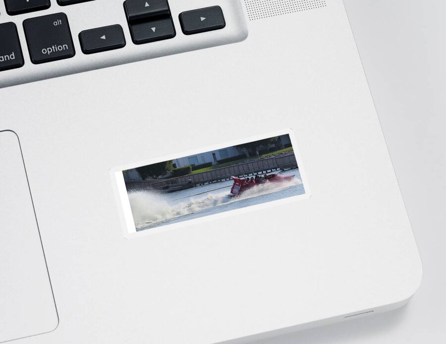 Speeding Boat Sticker featuring the photograph Boat On The Water by Aaron Martens