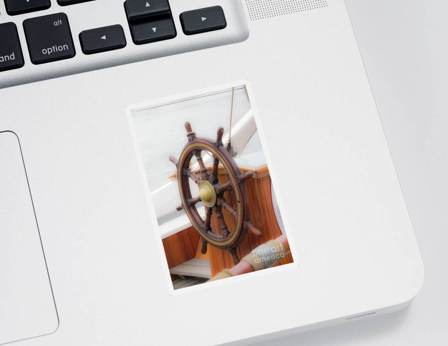 Copenhagen Sticker featuring the photograph Boat's wheel by Agnes Caruso