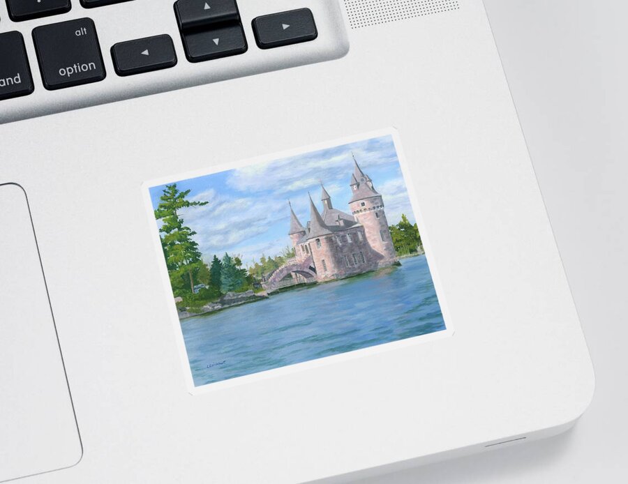 Boldt Castle Sticker featuring the painting Boldt's Power House by Lynne Reichhart