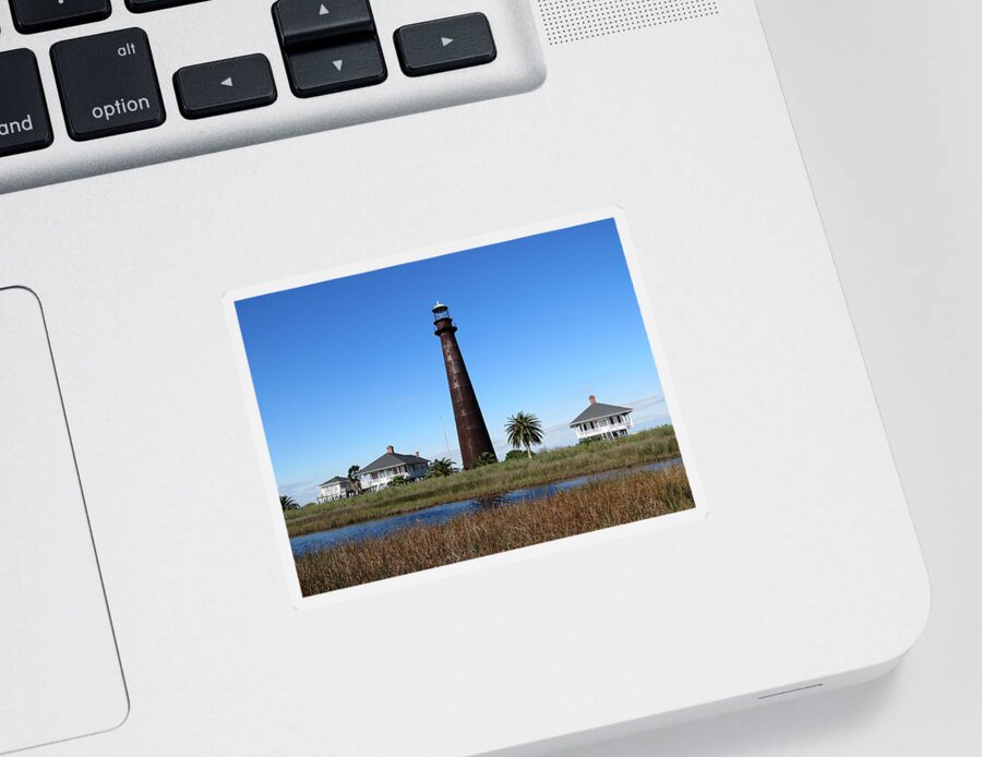 Texas Sticker featuring the photograph Bolivar Point Lighthouse by Keith Stokes
