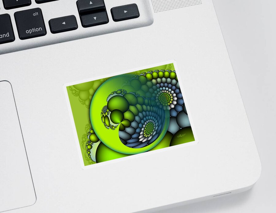 Fractal Sticker featuring the digital art Born to Be Green by Jutta Maria Pusl