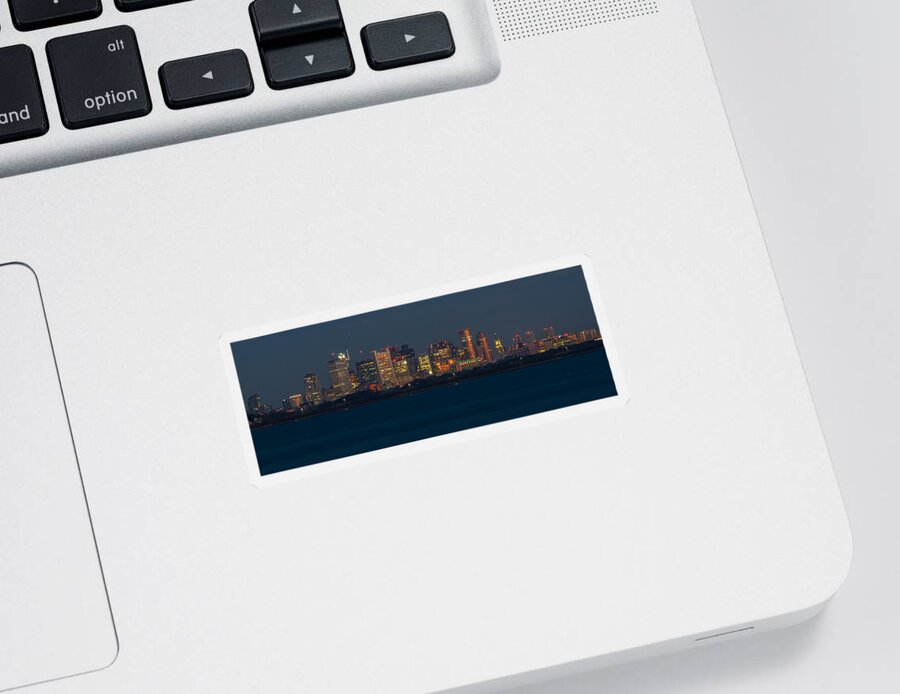 Boston Sticker featuring the photograph Boston City Lights Panorama 2 by Brian MacLean