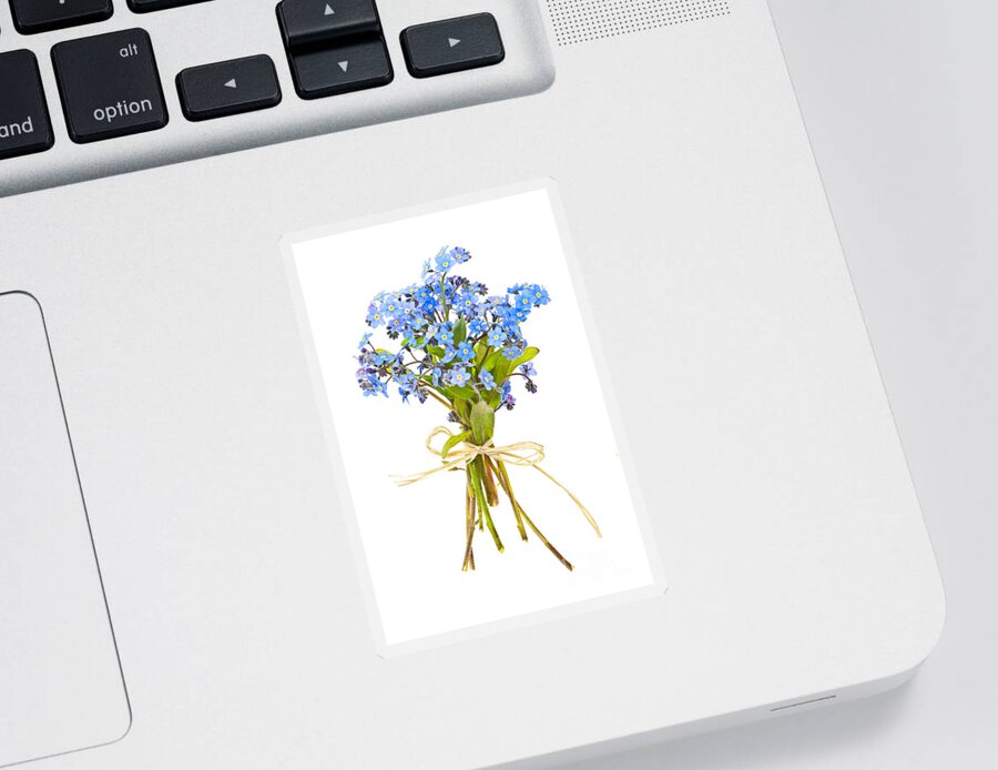 Bouquet Sticker featuring the photograph Bouquet of forget-me-nots by Elena Elisseeva