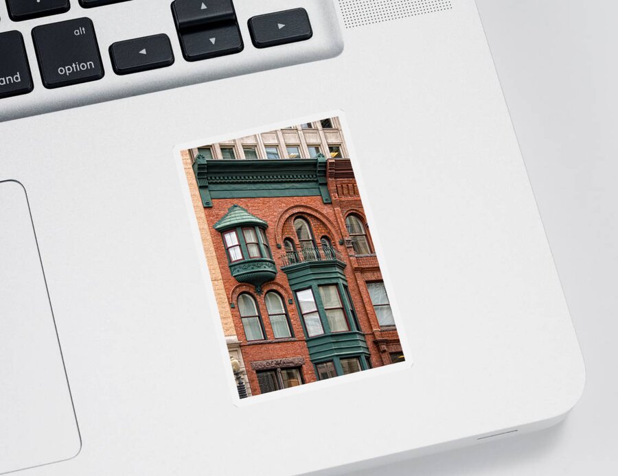 Structure Sticker featuring the photograph Brick And Green by Christopher Holmes