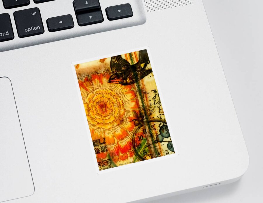 Bright Life Sticker featuring the painting Bright Life Encaustic by Bellesouth Studio