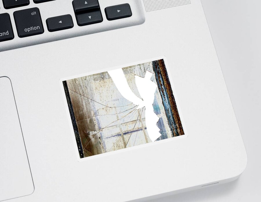 Abstract Sticker featuring the photograph Broken window by Michal Boubin