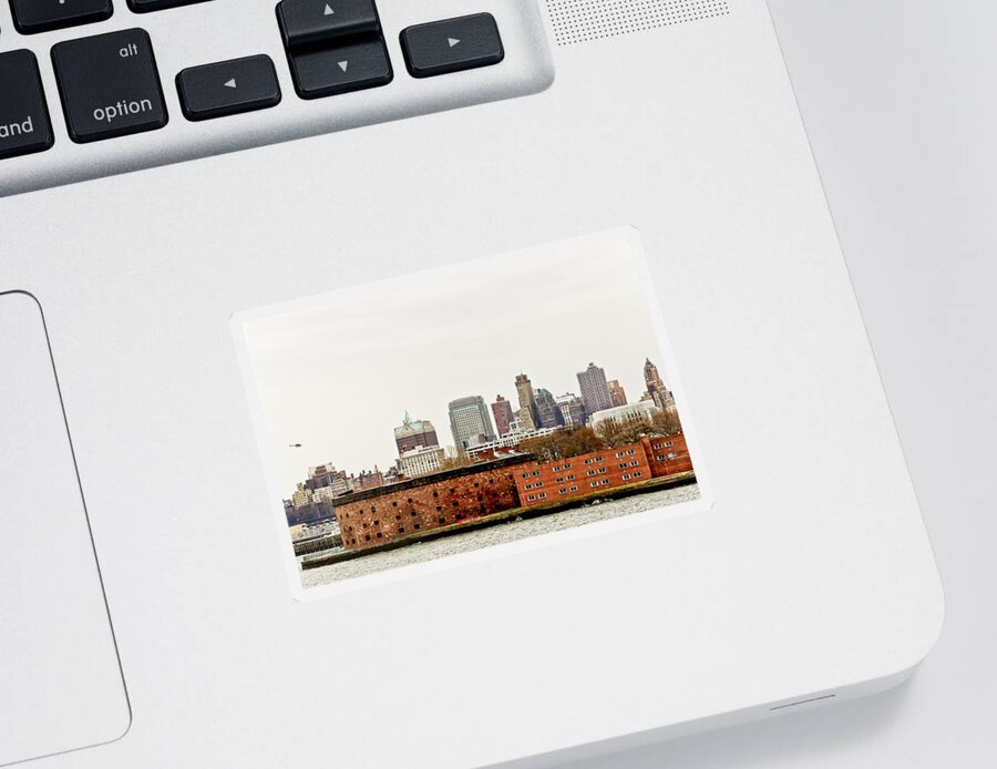 Brooklyn Sticker featuring the photograph Brooklyn over Governors Island by Elena Perelman