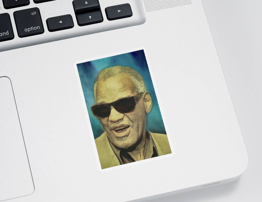 Ray Charles Sticker featuring the digital art Brother Ray by John Haldane