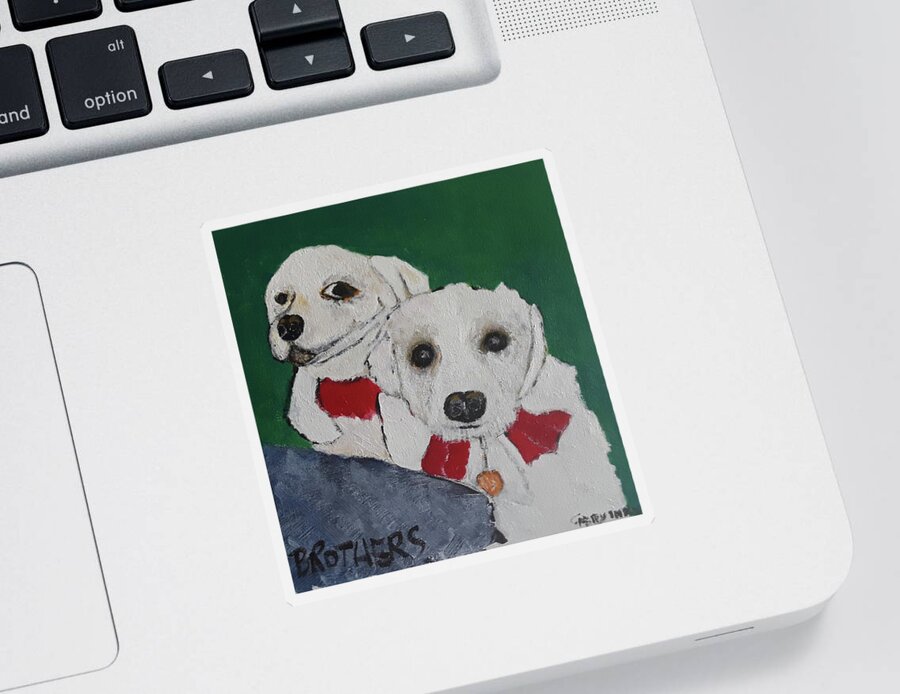 Pets Sticker featuring the painting Brothers by Gabby Tary