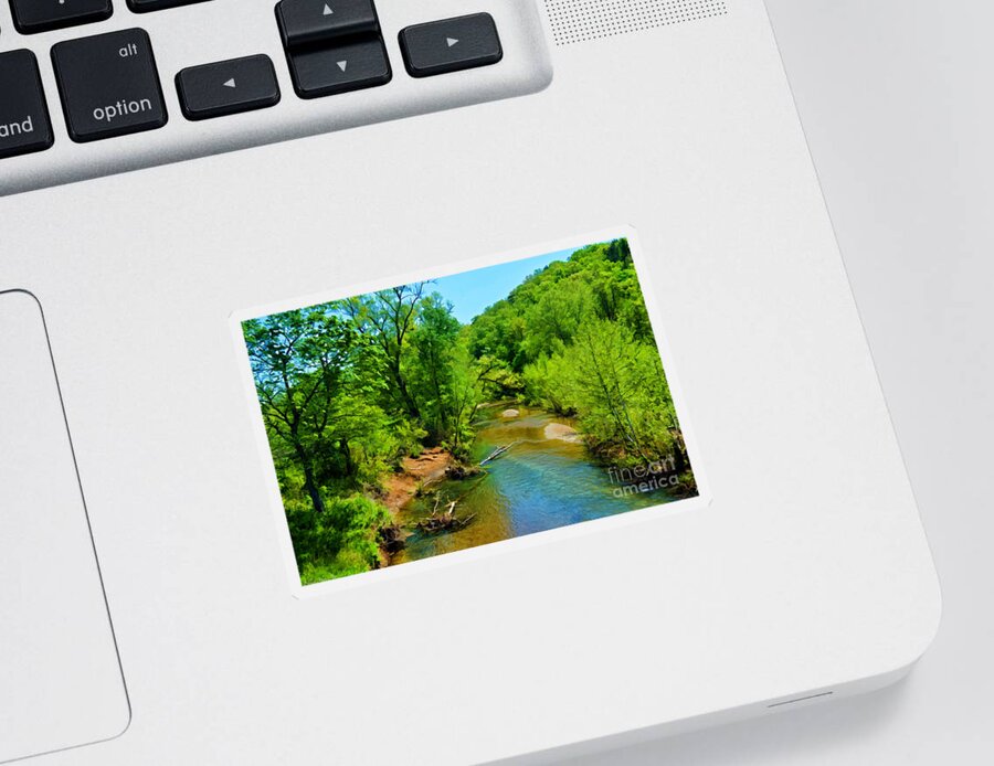  Sticker featuring the photograph Buffalo Creek - Digital Paint by Debbie Portwood