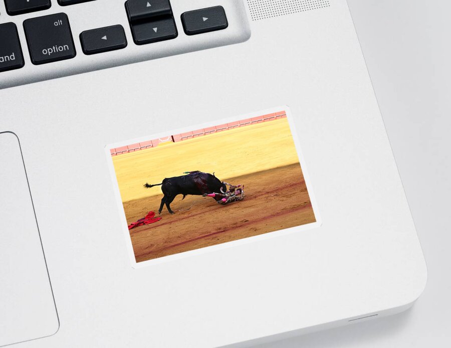 Bullfighting Sticker featuring the photograph Bullfighting 27 by Andrew Fare