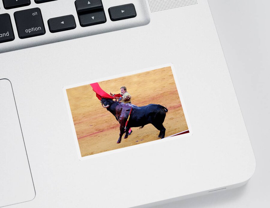 Bullfighting Sticker featuring the photograph Bullfighting 28 by Andrew Fare