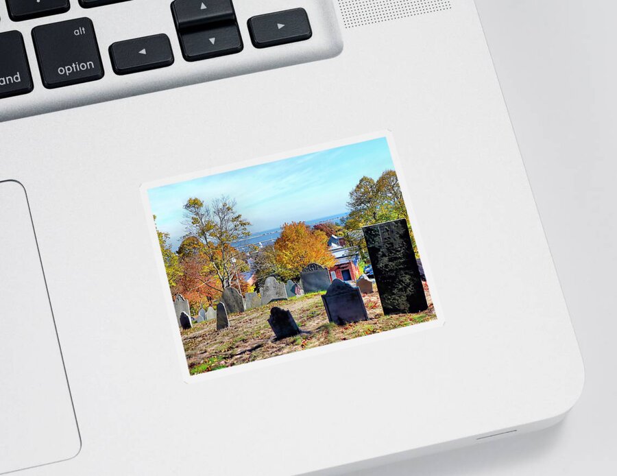 Old Cemetery Sticker featuring the photograph Burial Hill during Autumn by Janice Drew
