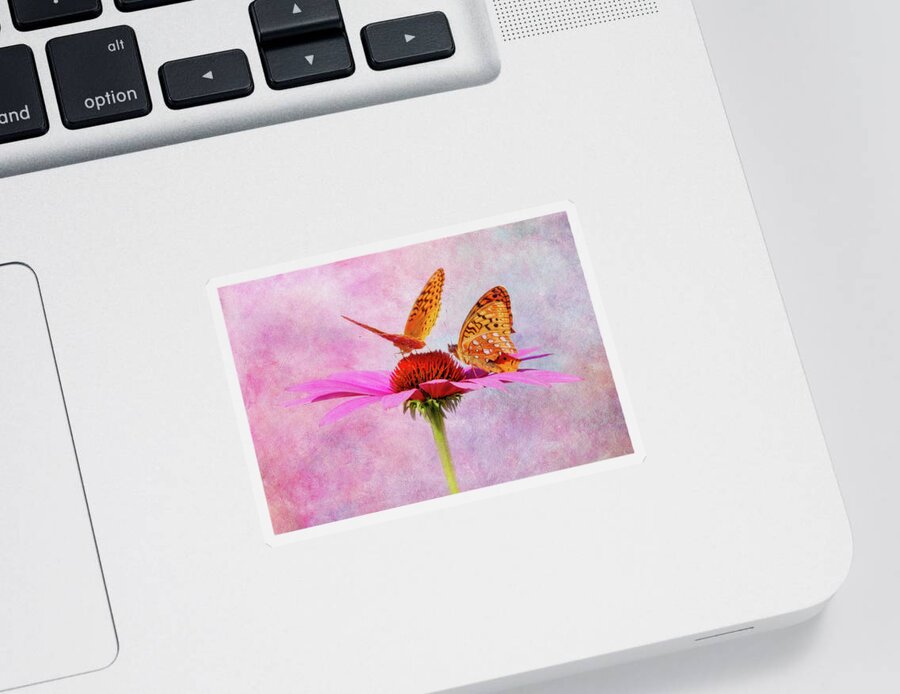 Photography Sticker featuring the digital art Butterflies and Beauty by Terry Davis