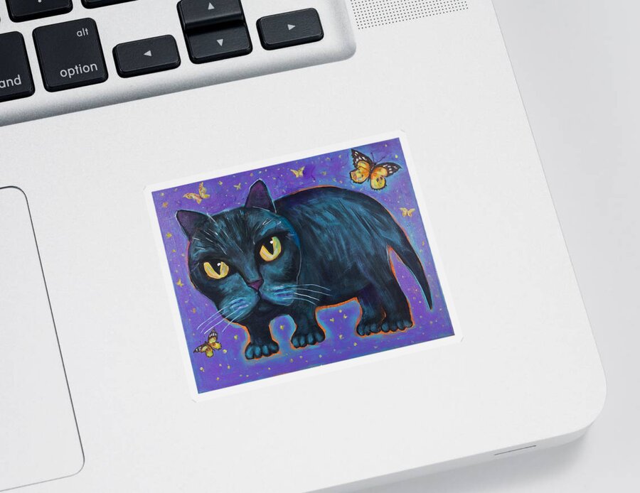  Sticker featuring the painting Butterflies are annoying by Maxim Komissarchik