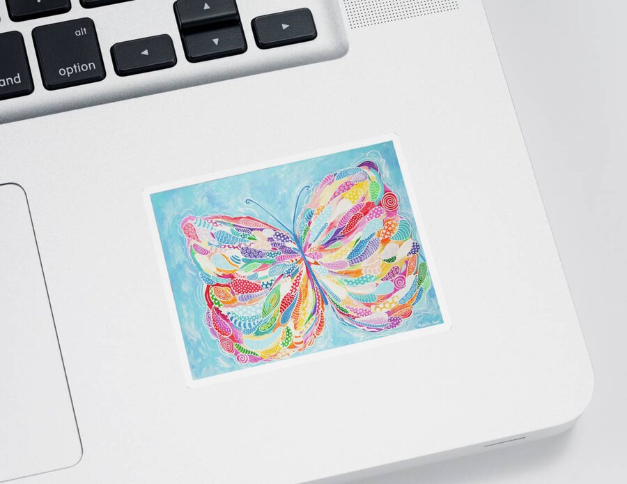 Butterfly Sticker featuring the painting Butterfly by Beth Ann Scott