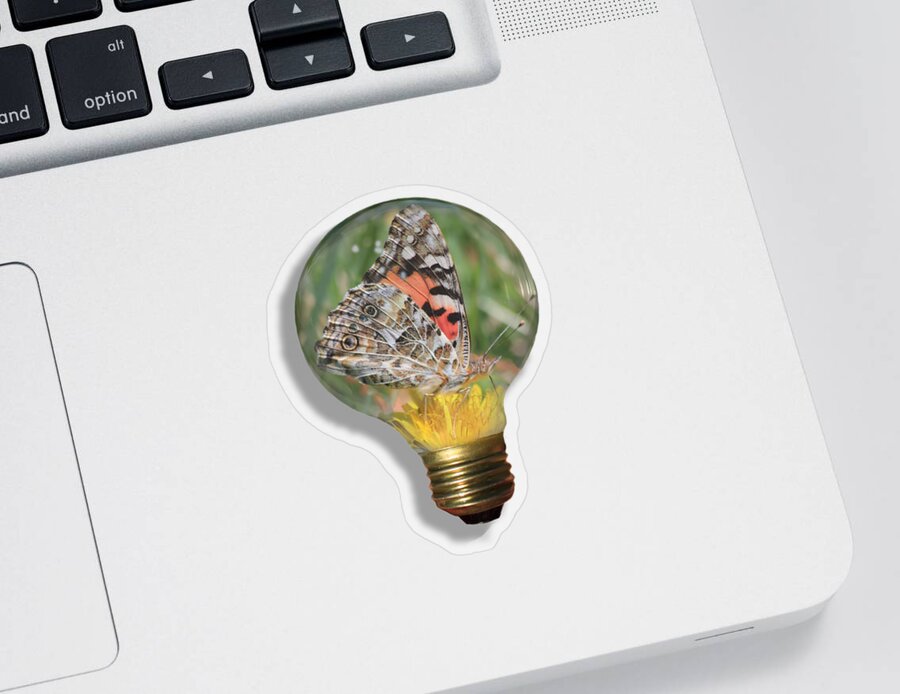 Butterfly Sticker featuring the photograph Butterfly In A Bulb II by Shane Bechler