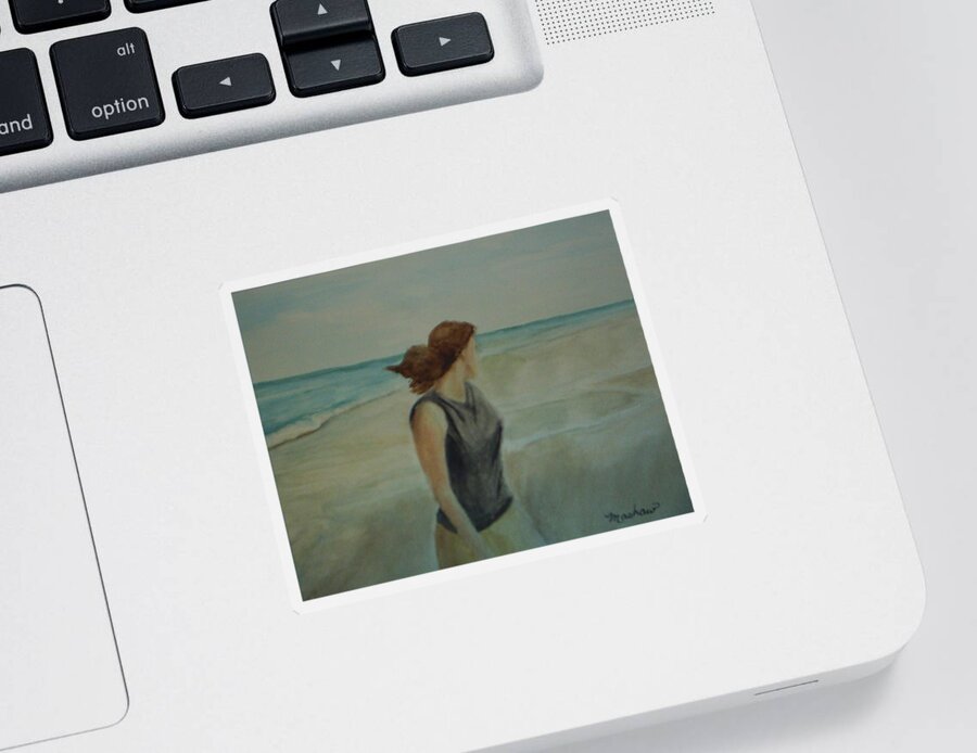 Ocean Sticker featuring the painting By the Sea by Sheila Mashaw
