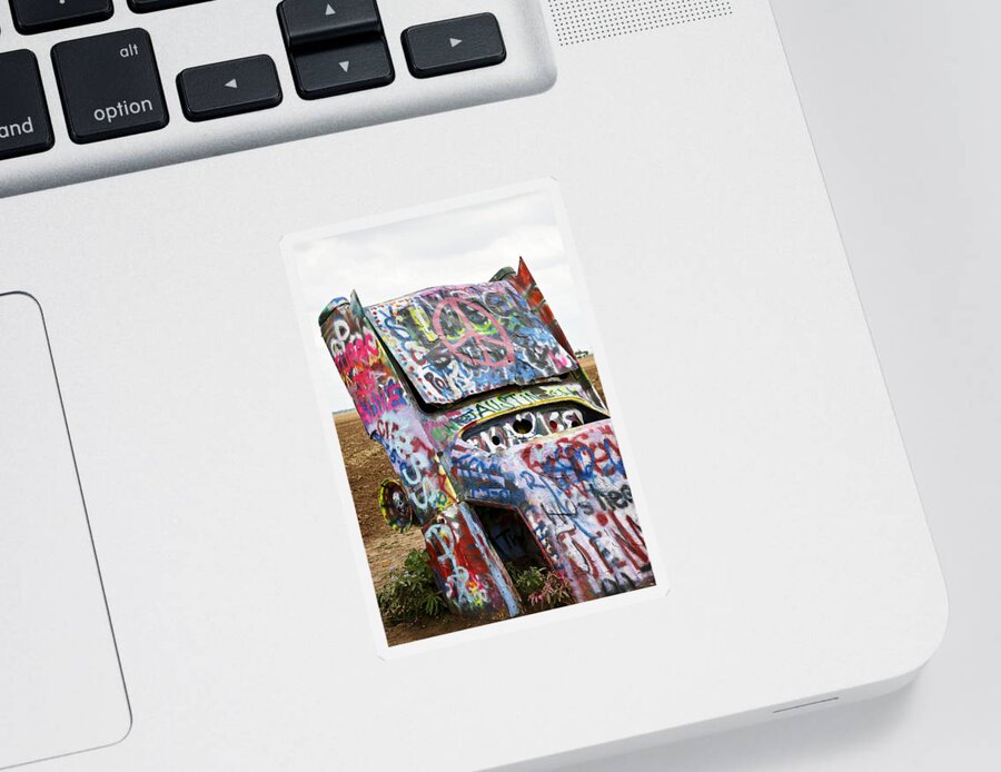 Americana Sticker featuring the photograph Cadillac Ranch by Marilyn Hunt