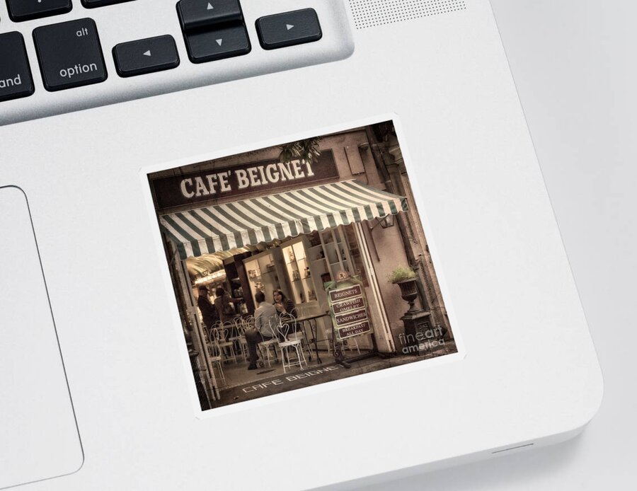 Beignet Sticker featuring the photograph Cafe Beignet 2 by Jerry Fornarotto