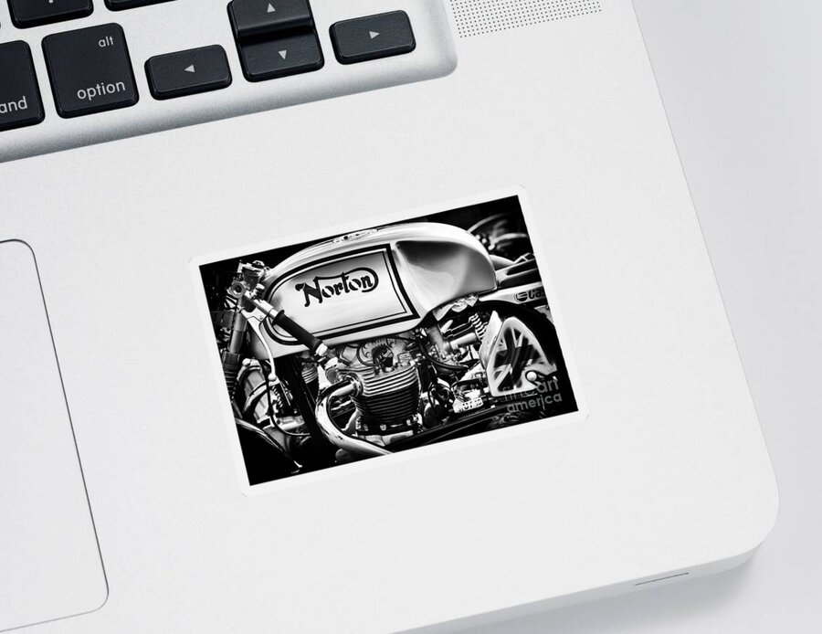 Norton Sticker featuring the photograph Cafe Racing Norton by Tim Gainey