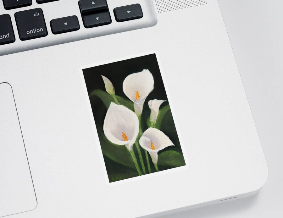 Calla Sticker featuring the pastel Calla Lilies by Anastasiya Malakhova