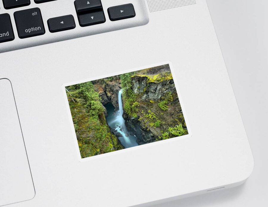 Elk Falls Sticker featuring the photograph Campbell River British Columbia Waterfall by Adam Jewell